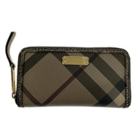 長財布 plaid print wallet ブラウン