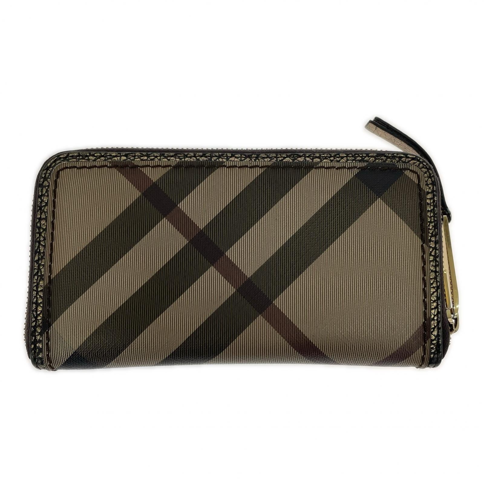 長財布 plaid print wallet ブラウン