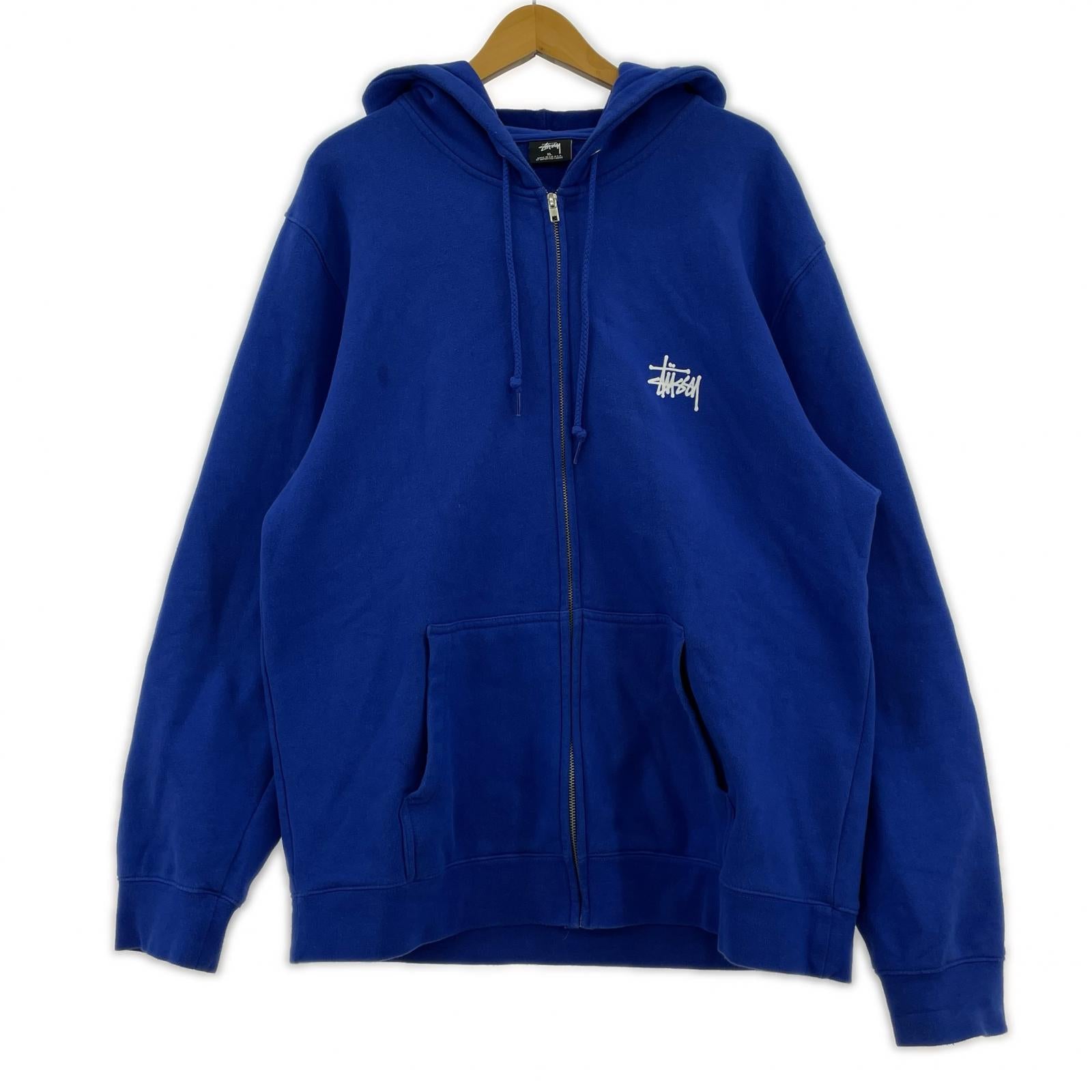 パーカー STUSSY Fire Dragon full zip hooded sweat XL 青 ブルー