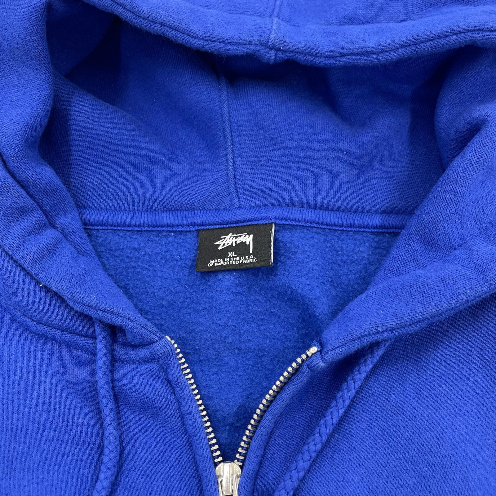 パーカー STUSSY Fire Dragon full zip hooded sweat XL 青 ブルー