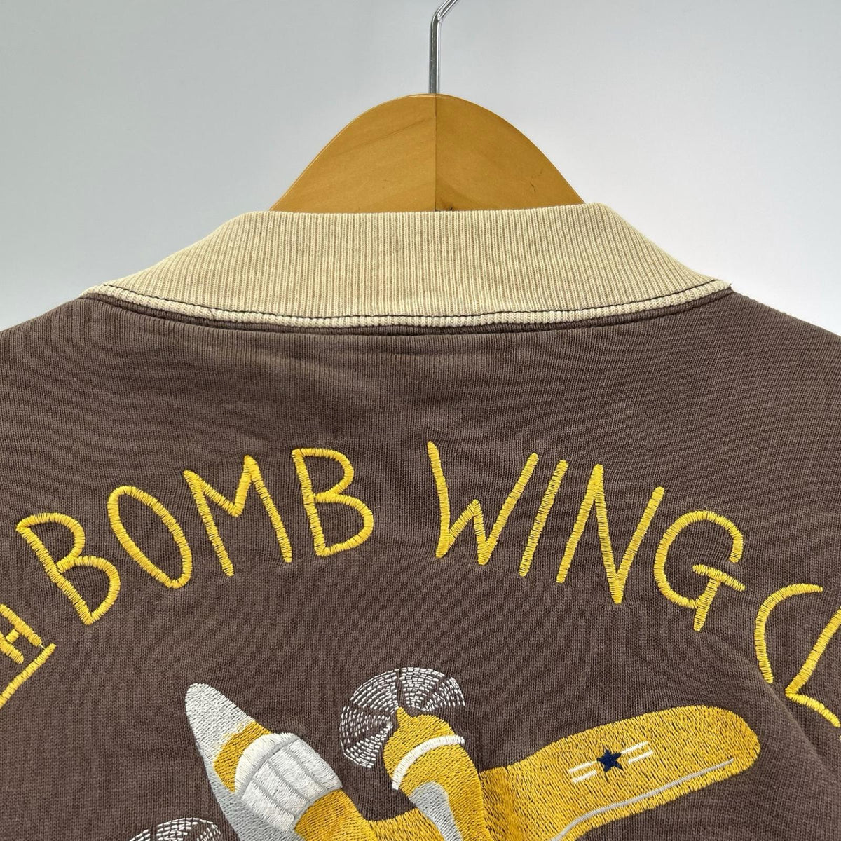スウェット 刺繍 ジップスウェット 4TH BOMB WING (M) 茶 M ブラウン
