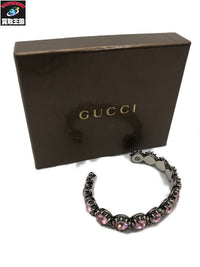GUCCI メタル ストーン バングル