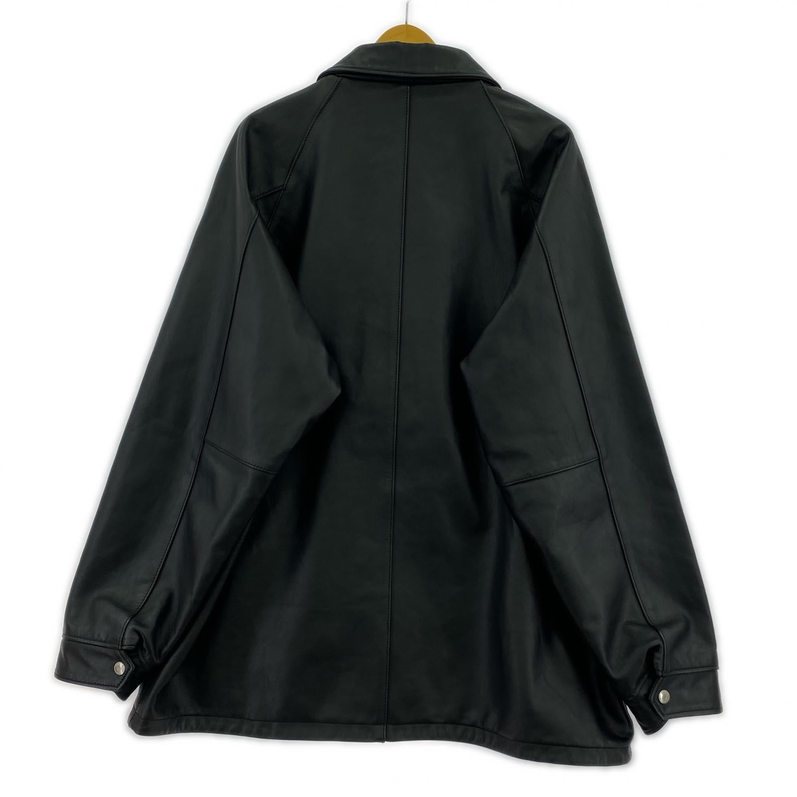 レザージャケット シープスキン レザージャケット 黒(2XL) ブラック