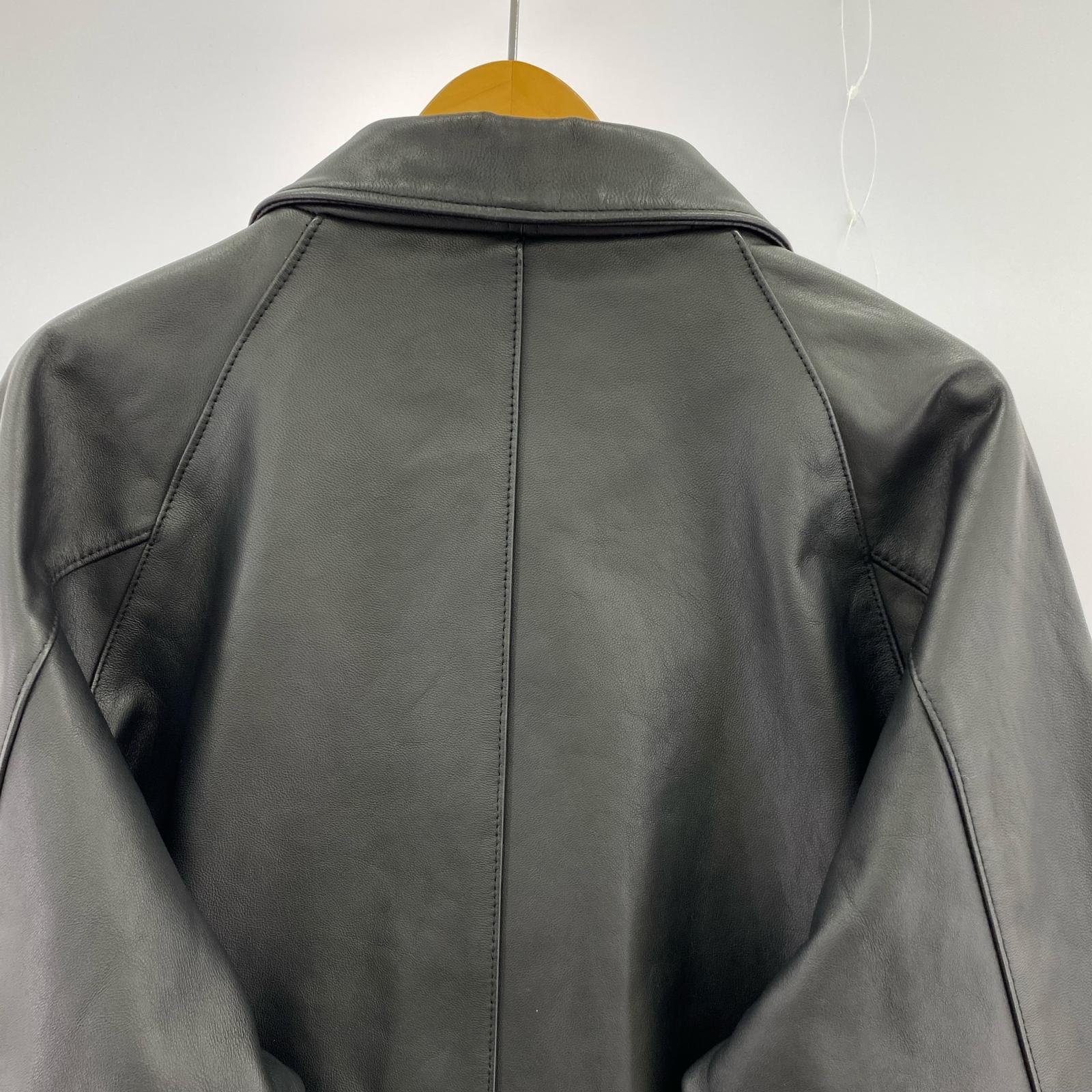 レザージャケット シープスキン レザージャケット 黒(2XL) ブラック