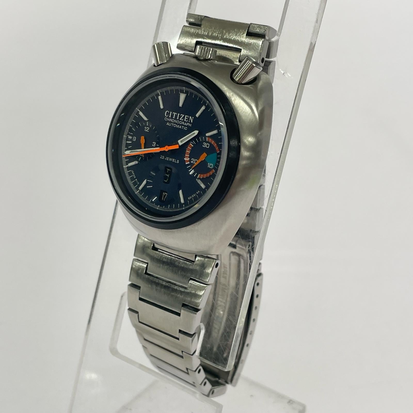 腕時計 CITIZEN VINTAGE 4-901177Y ツノクロノ ネイビーレーシングダイヤル 腕時計 AT