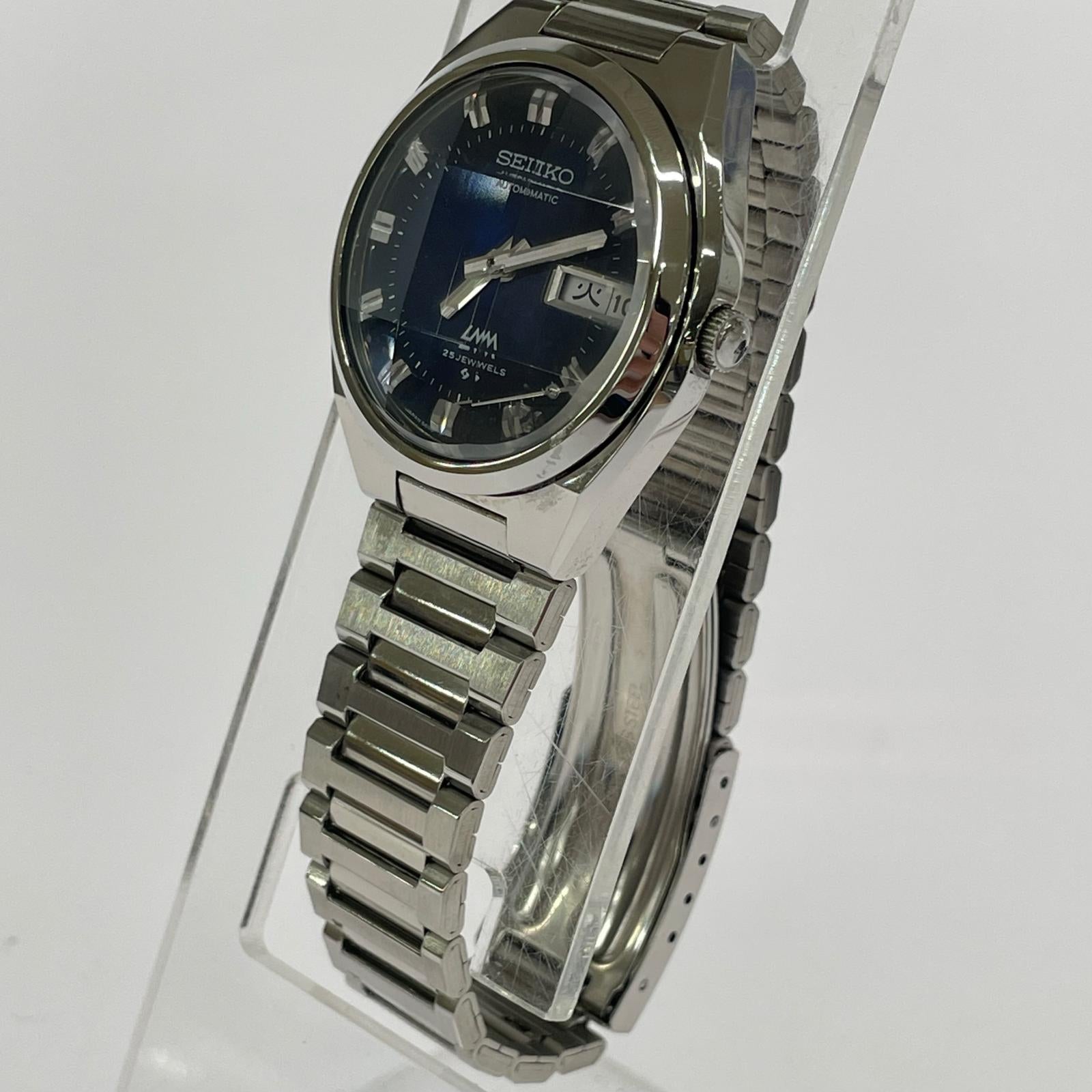 腕時計 SEIKO 5606-7340 LM Lord Matic ネイビーダイヤル 腕時計 AT シルバー