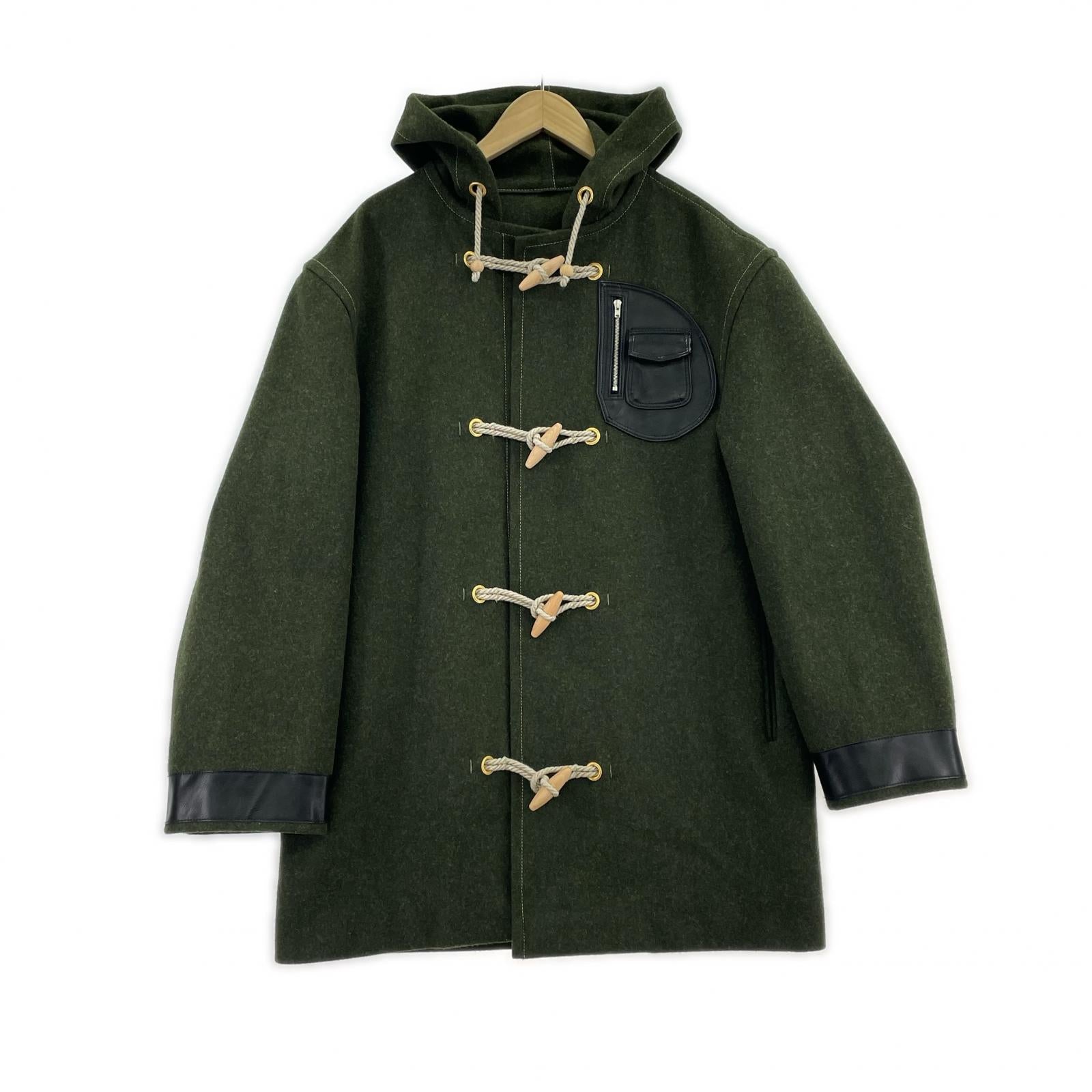 ブルゾン 21AW フェイクレザー切替ダッフルコート-46 46 グリーン
