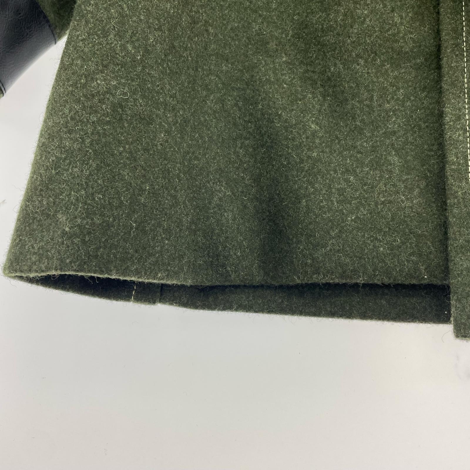 ブルゾン 21AW フェイクレザー切替ダッフルコート-46 46 グリーン