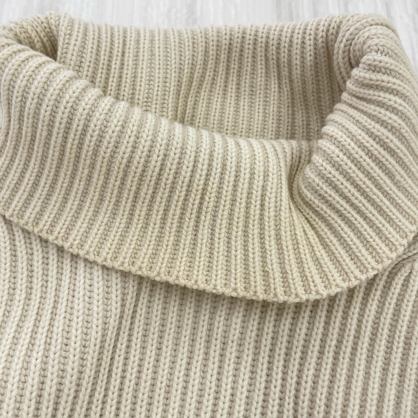ニット SUPER FINE WOOL RIB KNIT TURTLE NECK