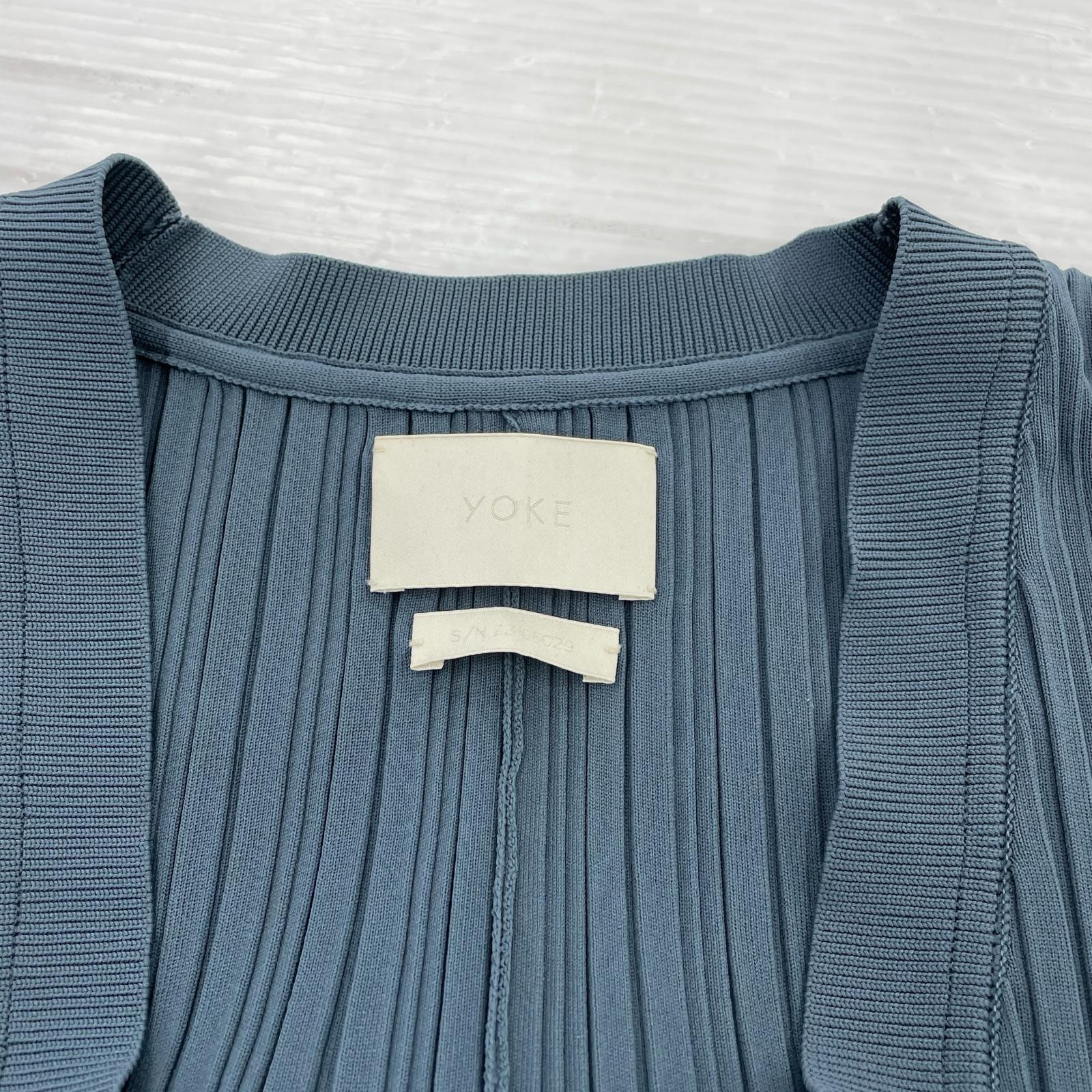 カーディガン YOKE 22SS Pleated Knit Cardigan 2 ブルー 2 ブルー
