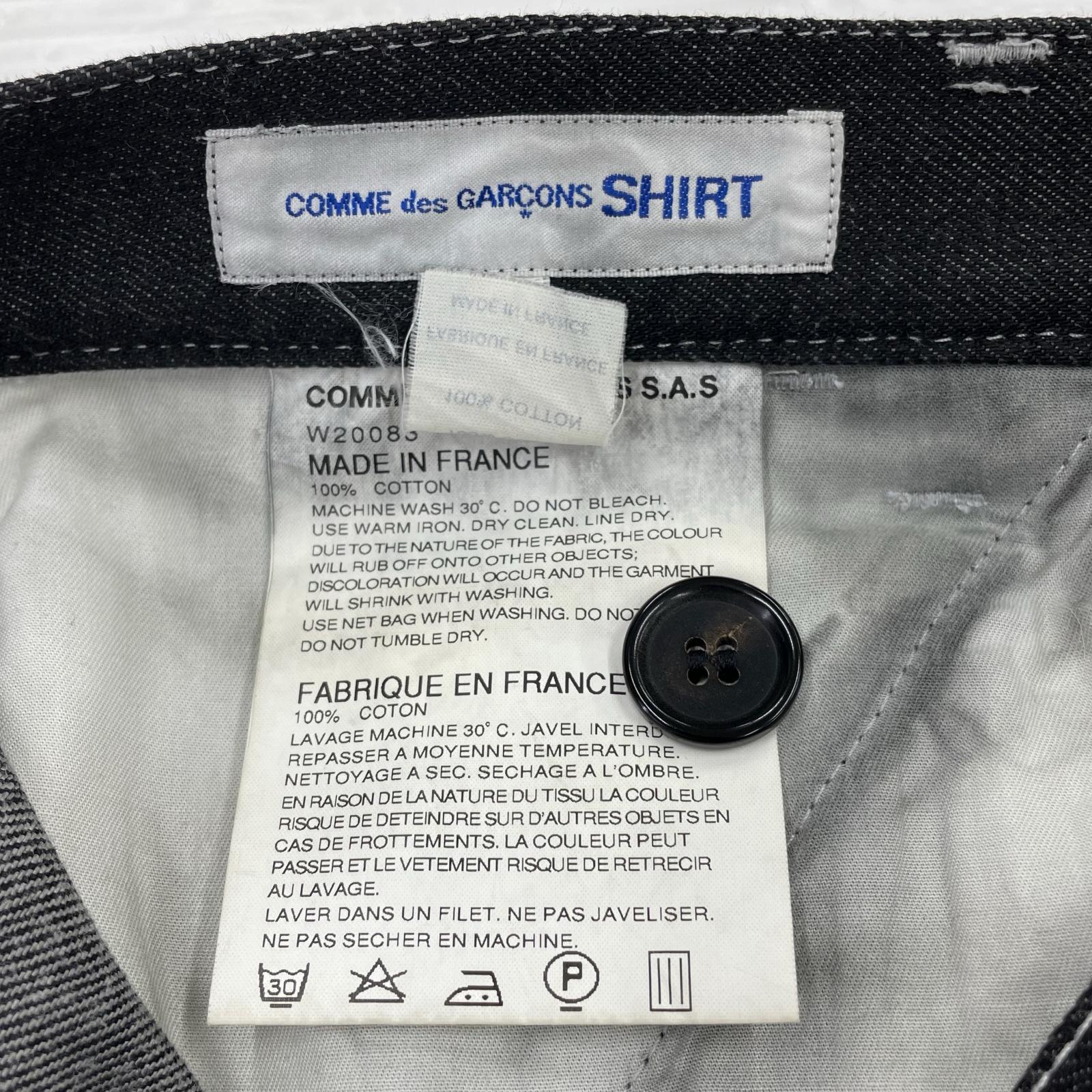 デニムパンツ COMME des GARCONS SHIRT ダブルニー2トーンデニムパンツ XS インディゴ×ブラック