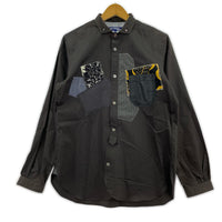長袖シャツ JUNYA WATANABE COMME des GARCONS MAN パッチワークシャツ XS ブラック×マルチ ブラック