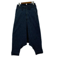 デニムパンツ LIMI feu ストライプサルエルデニムパンツ S インディゴ S