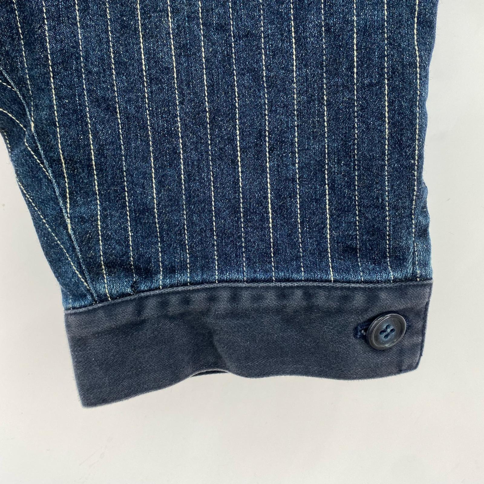 デニムパンツ LIMI feu ストライプサルエルデニムパンツ S インディゴ S