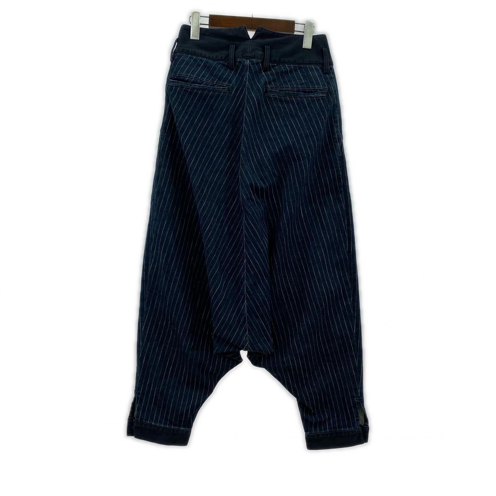 デニムパンツ LIMI feu ストライプサルエルデニムパンツ S インディゴ S