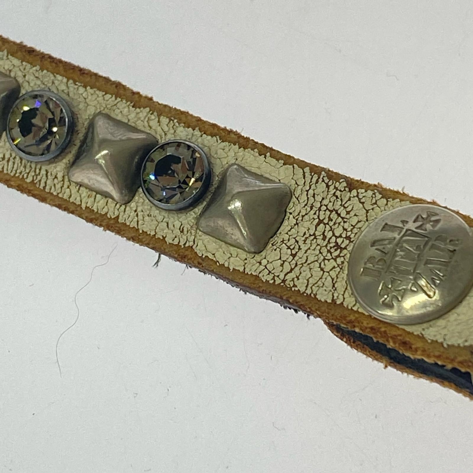 その他アクセサリー BALTAZAR スタッズ レザー ストラップ ベージュ