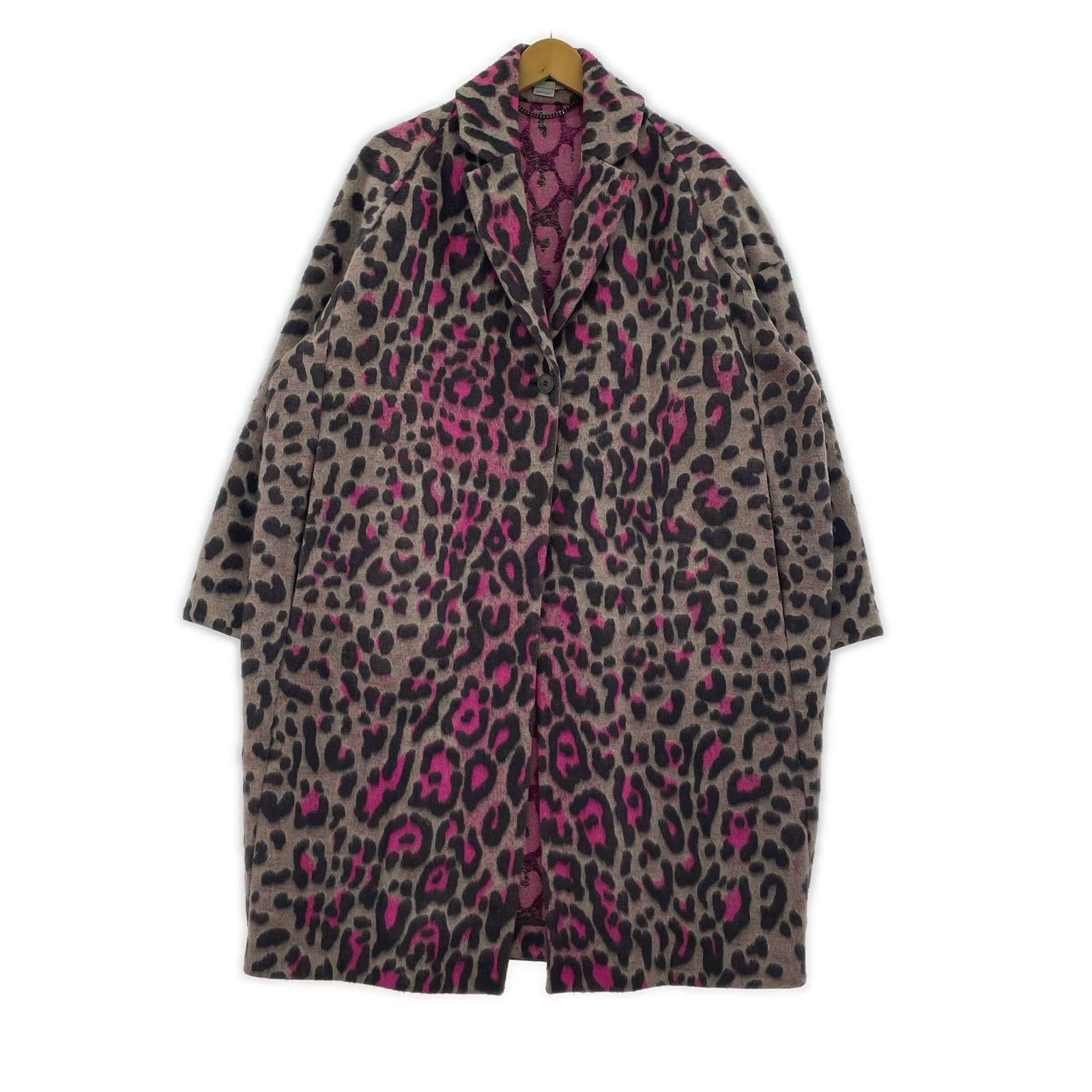 ジャケット STELLA McCARTNEY レオパード柄チェスターコート 38 ピンク 38 ピンク