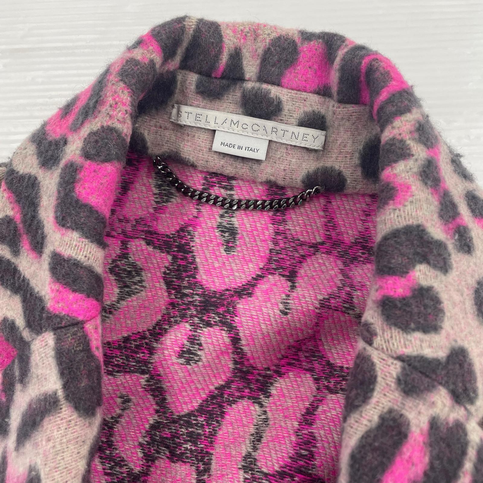 ジャケット STELLA McCARTNEY レオパード柄チェスターコート 38 ピンク 38 ピンク