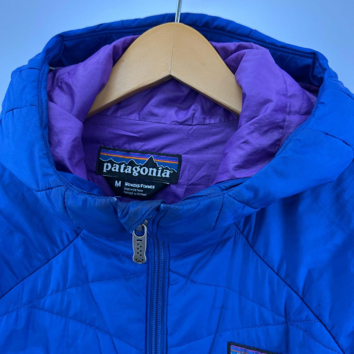 ダウンジャケット 00s Micro Puff Hoodie BLU M M ブルー