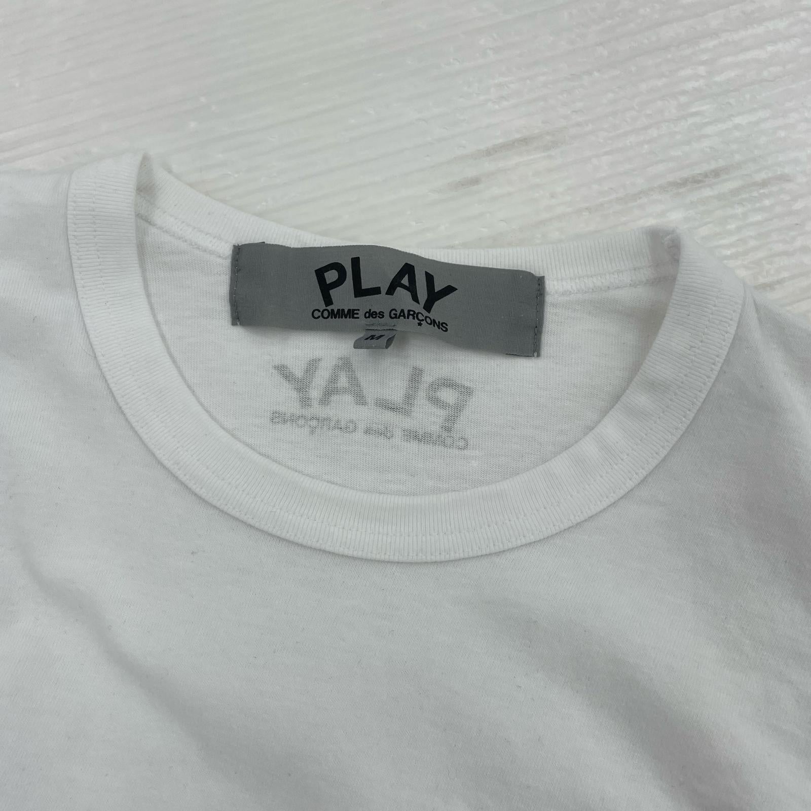 長袖Tシャツ PLAY COMME des GARCONS L/S logo tee 青山店限定 M M ホワイト