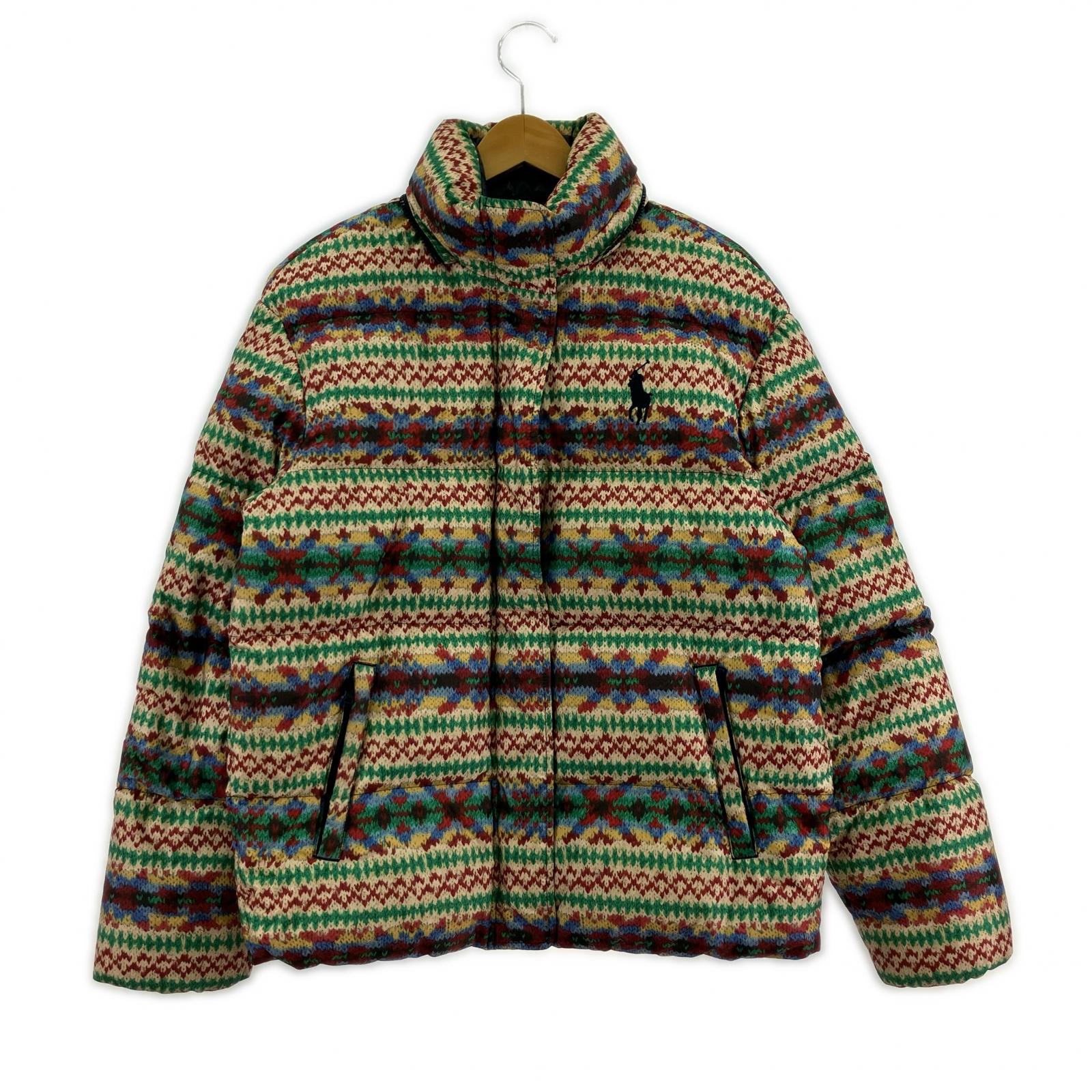 ダウンジャケット POLO RALPH LAUREN 総柄 ダウンジャケット ポニー S マルチカラー