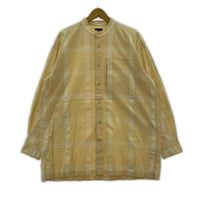 長袖シャツ ISSEY MIYAKE im バンドカラーチェックシャツ M 黄 L イエロー