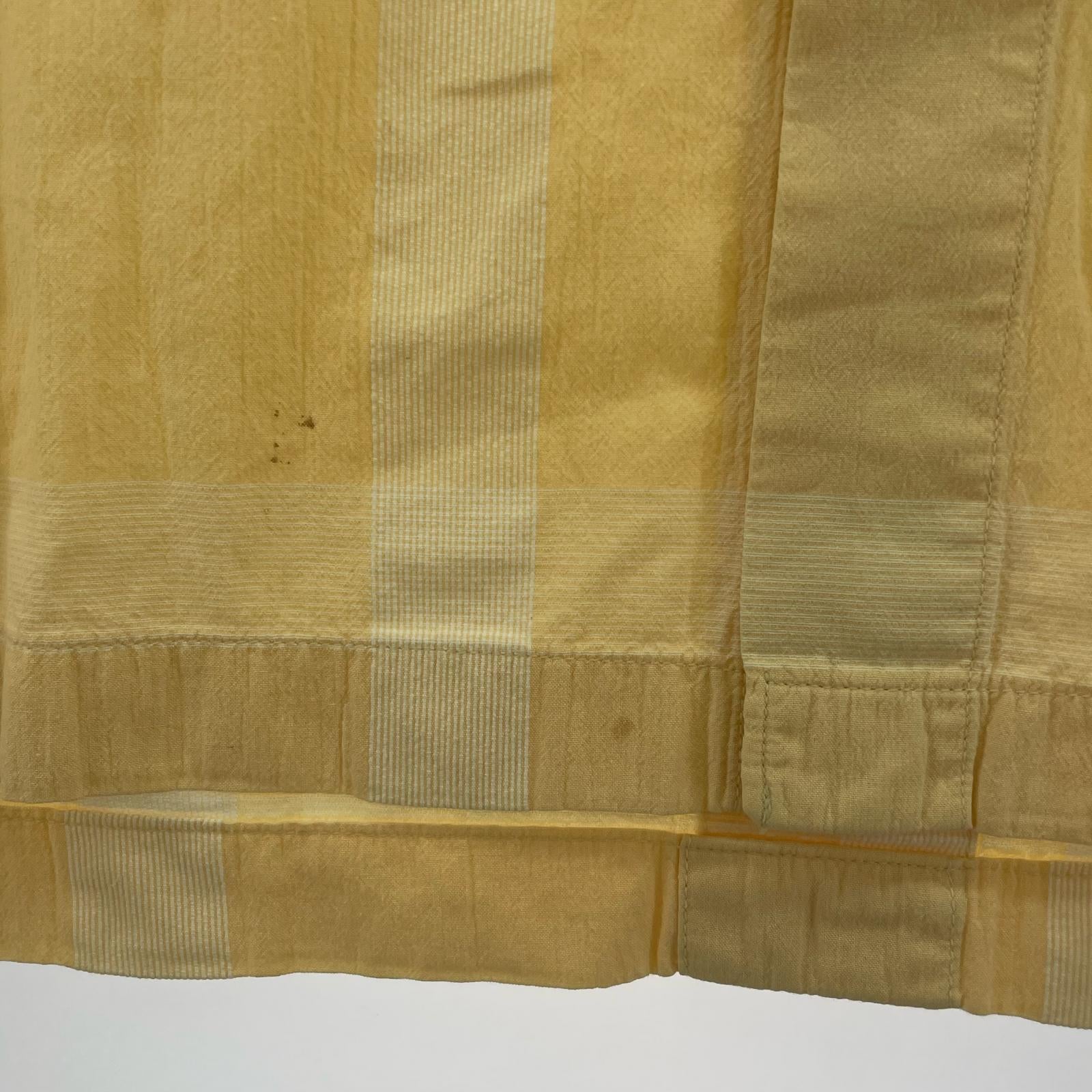 長袖シャツ ISSEY MIYAKE im バンドカラーチェックシャツ M 黄 L イエロー