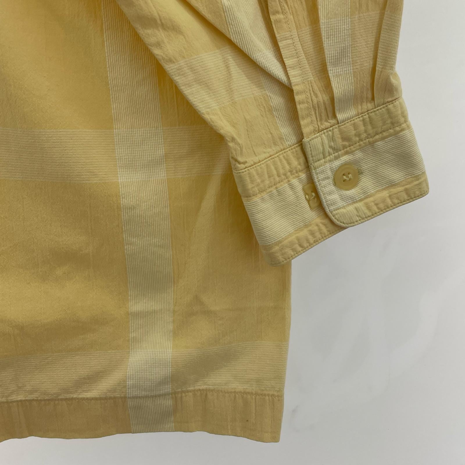 長袖シャツ ISSEY MIYAKE im バンドカラーチェックシャツ M 黄 L イエロー