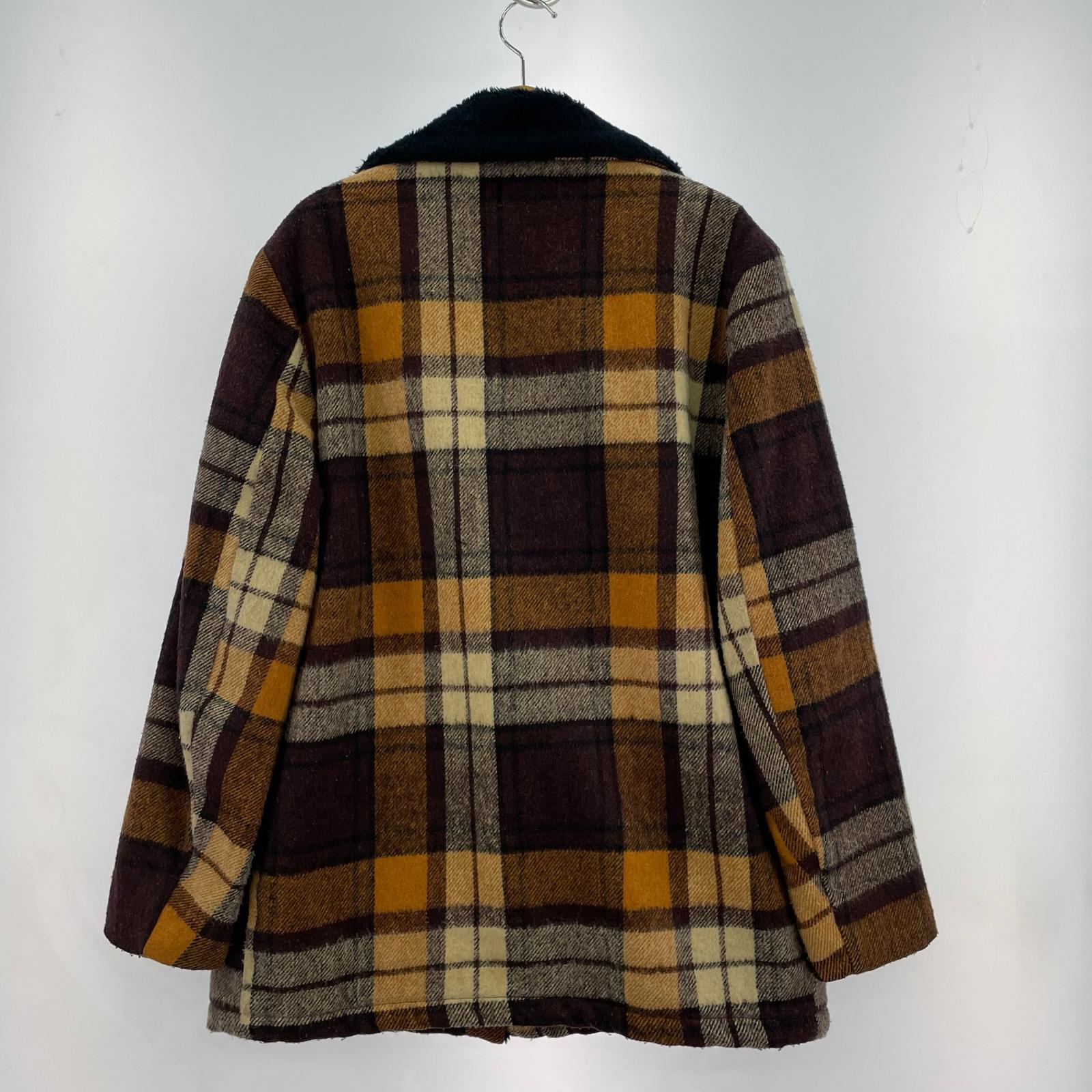 ジャケット 50s ランチコート チェック M ブラウン