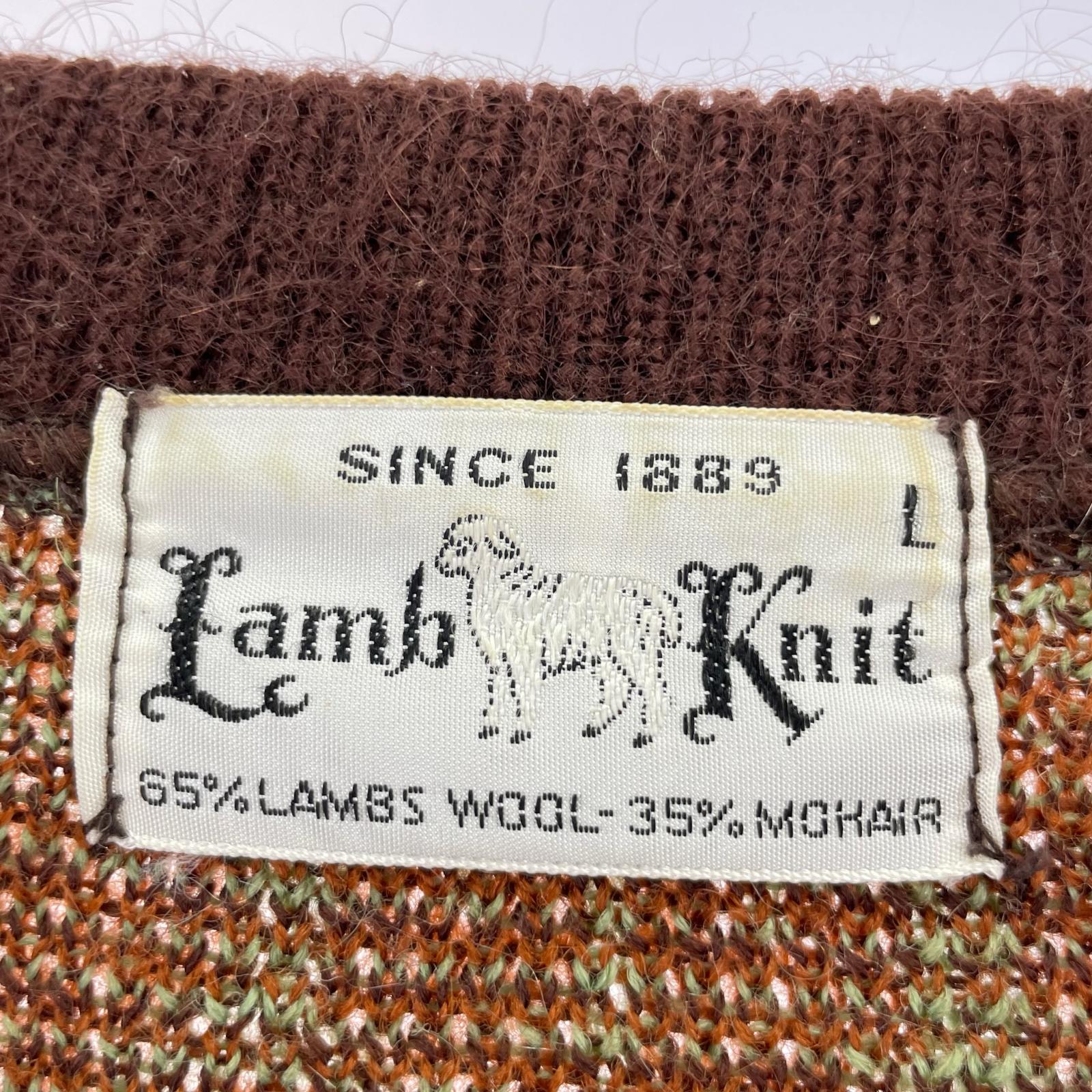 カーディガン 60s Lamb Knit モヘアカーディガン L L ブラウン