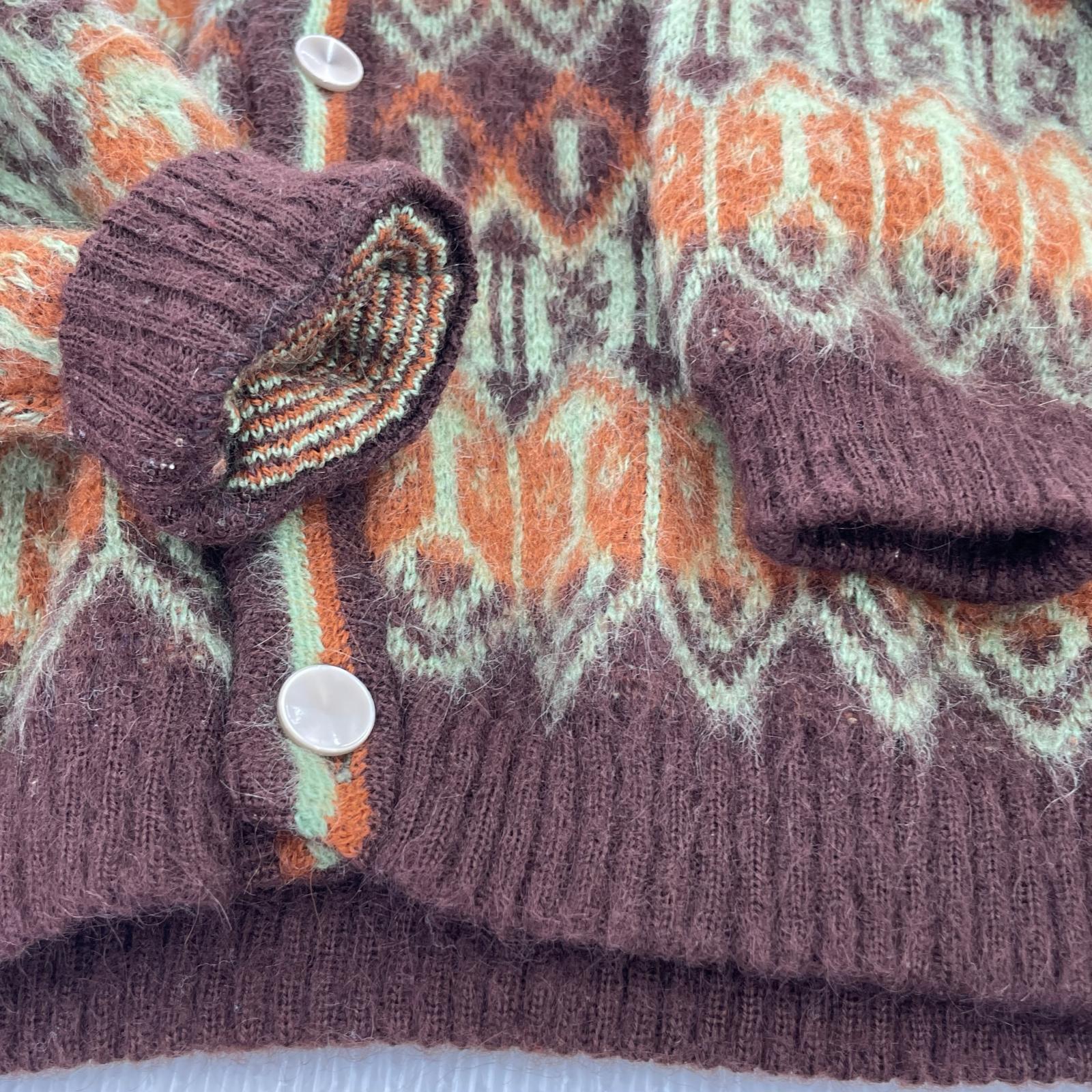 カーディガン 60s Lamb Knit モヘアカーディガン L L ブラウン