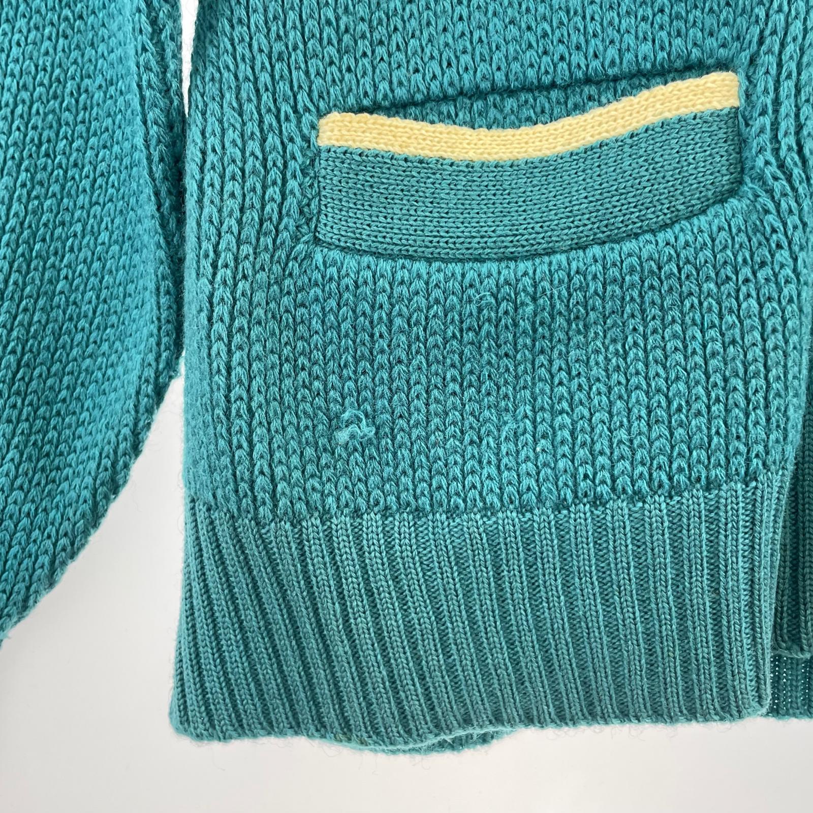 カーディガン 60s Allion Award Sweater レタードカーディガン グリーン