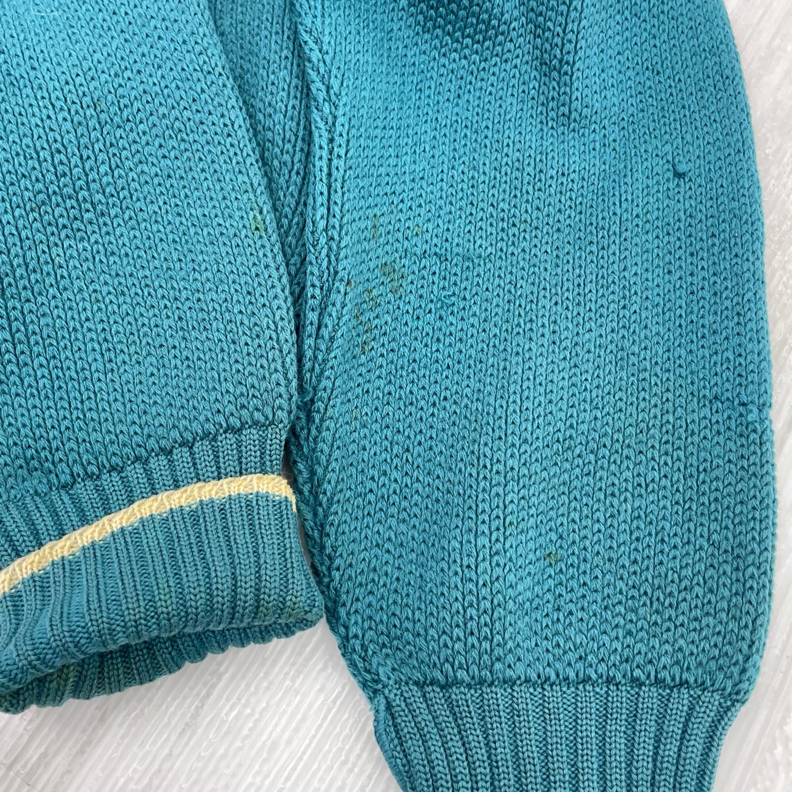 カーディガン 60s Allion Award Sweater レタードカーディガン グリーン