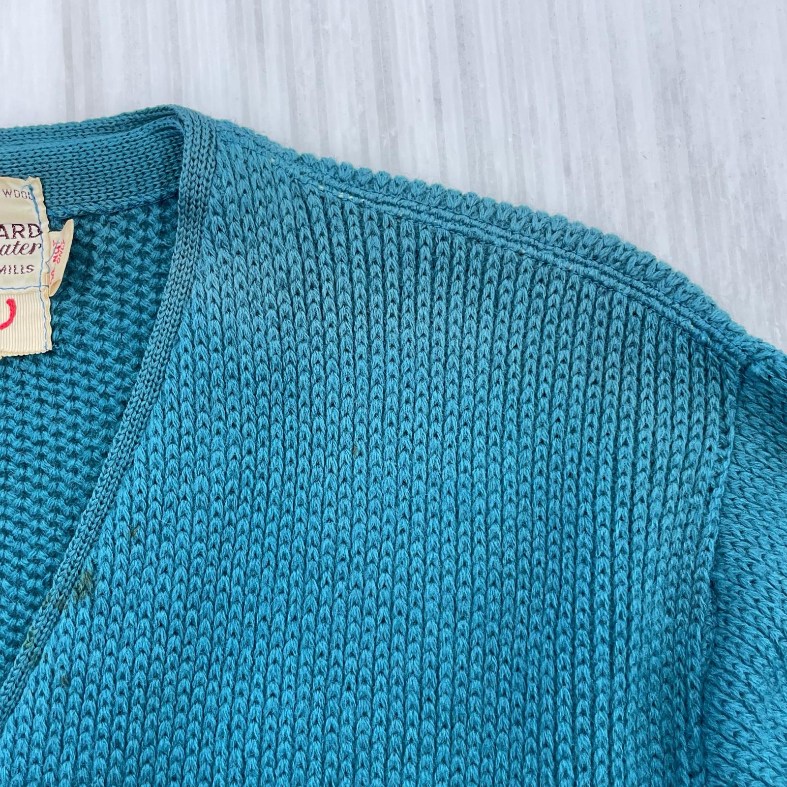 カーディガン 60s Allion Award Sweater レタードカーディガン グリーン