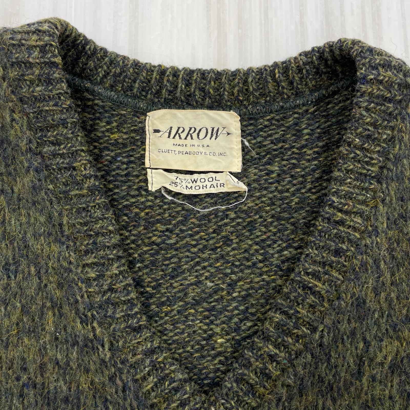 ニット 60s ARROW ウールニット モヘア混 USA製