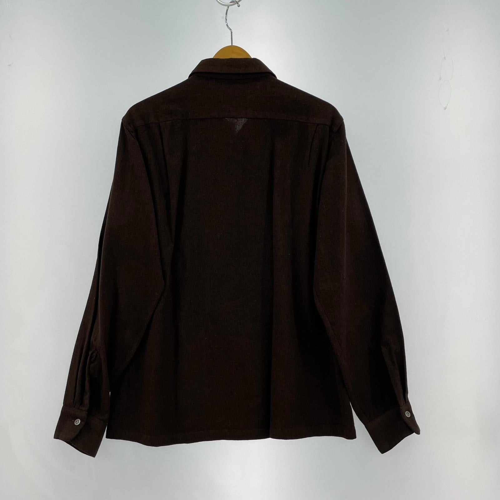 長袖シャツ 50s ARROW 開襟シャツ 茶 盾タグ M ブラウン