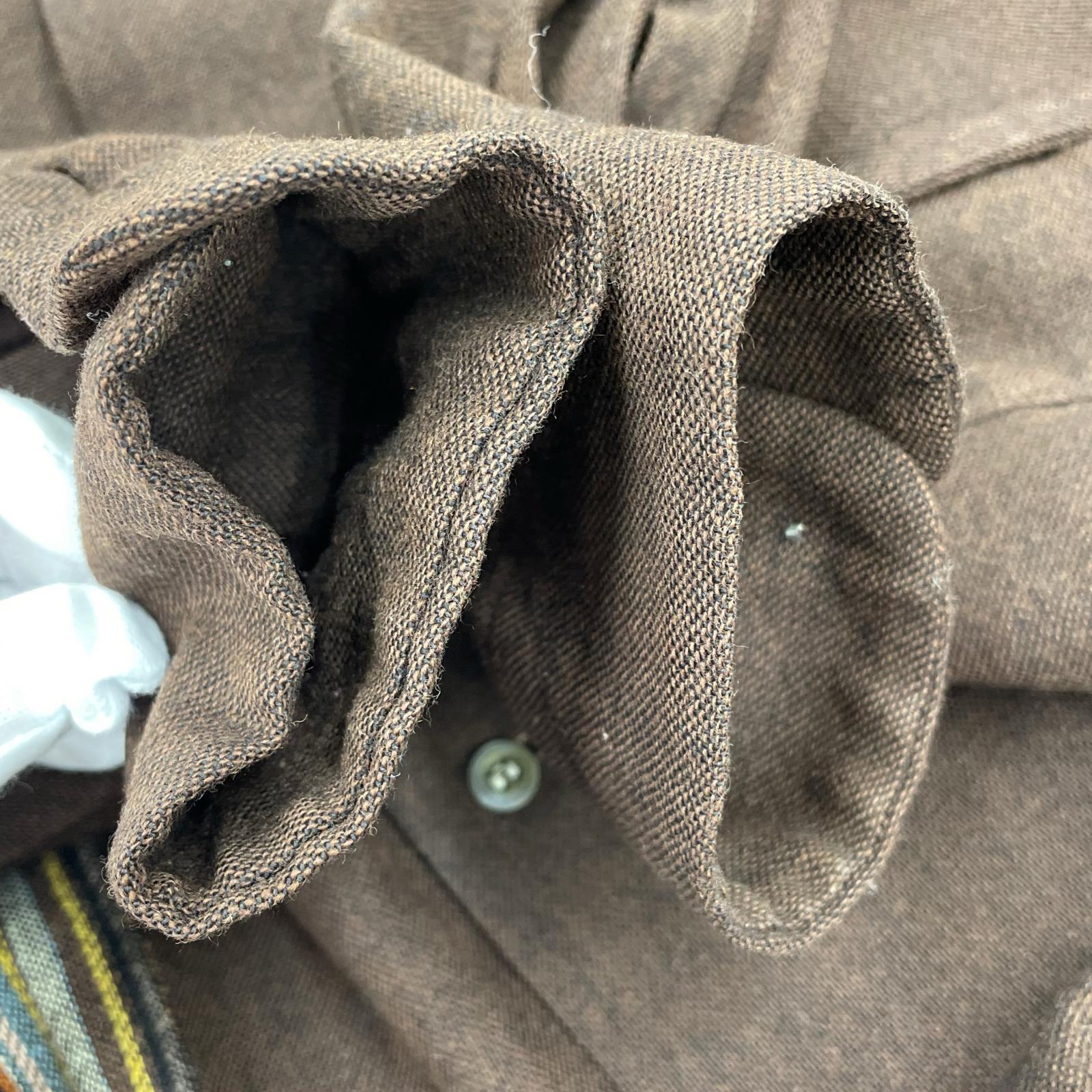 長袖シャツ 50s ARROW 開襟シャツ 茶 盾タグ M ブラウン