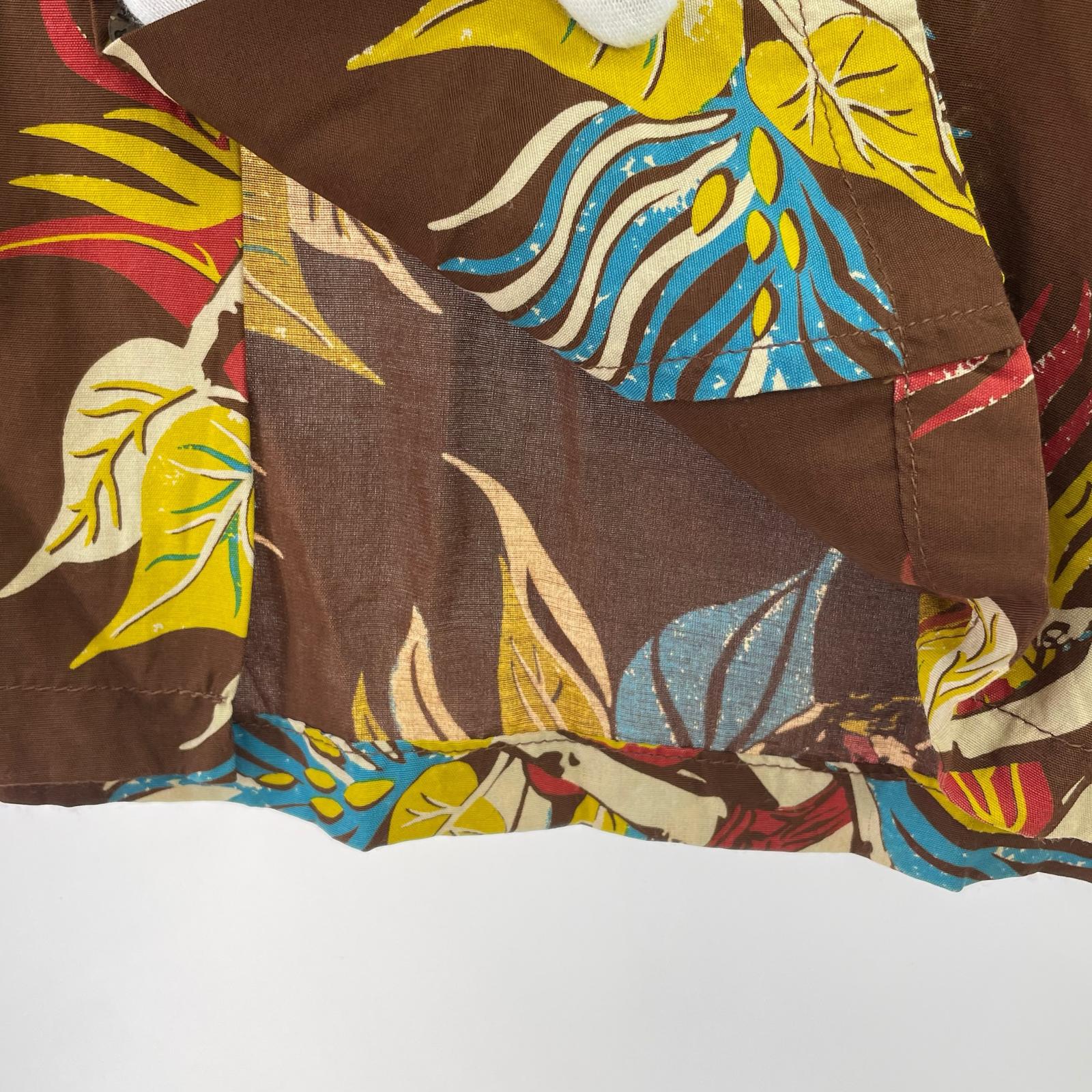 半袖シャツ TROPIC LADYLAND柄 アロハシャツ M M ブラウン