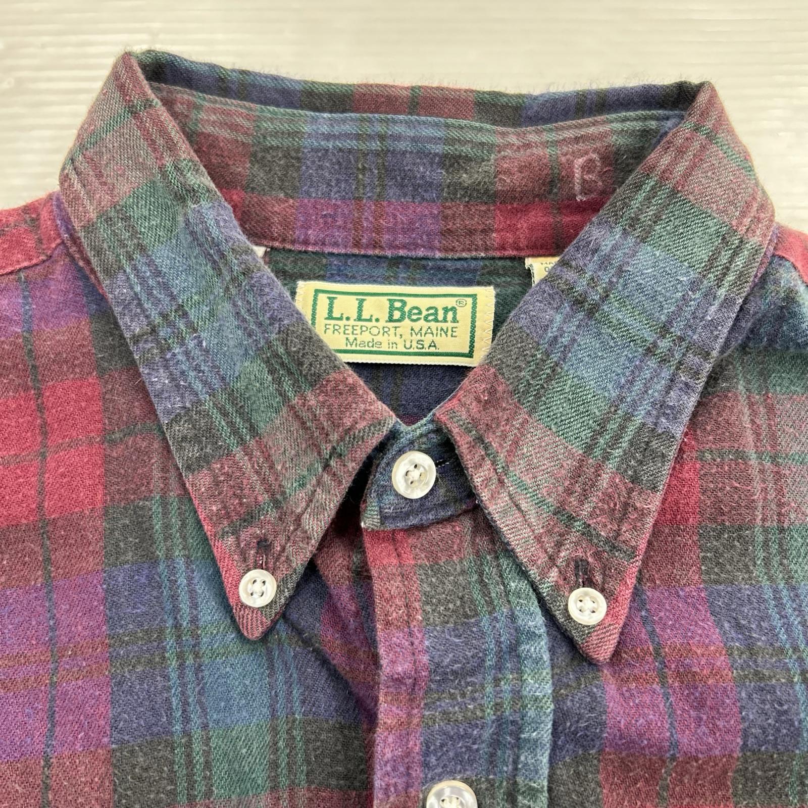 長袖シャツ L.L.Bean ネルシャツ チェック USA L