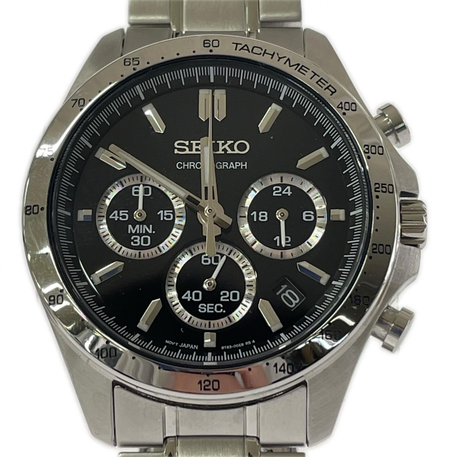 腕時計 SEIKO 8T63-00T0 クロノグラフ 腕時計 シルバー