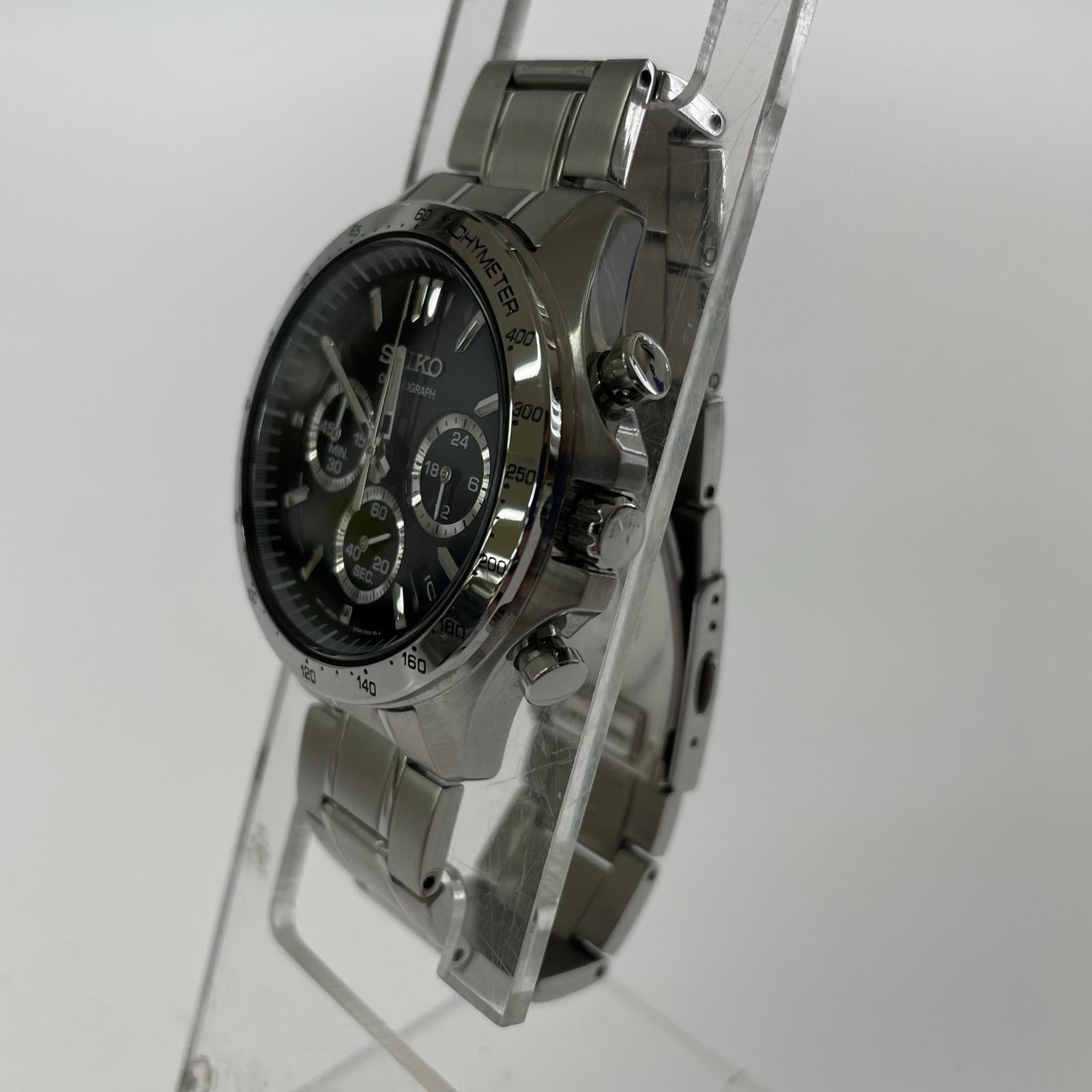 腕時計 SEIKO 8T63-00T0 クロノグラフ 腕時計 シルバー