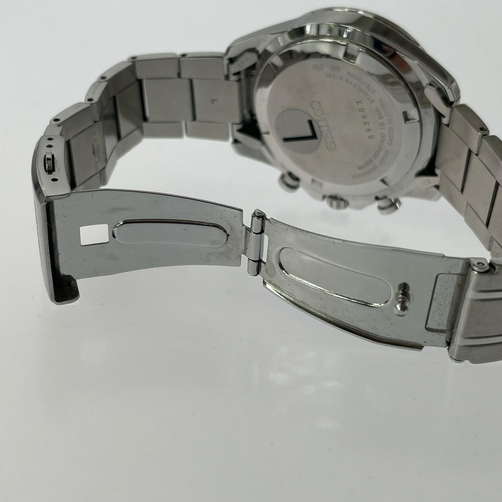 腕時計 SEIKO 8T63-00T0 クロノグラフ 腕時計 シルバー