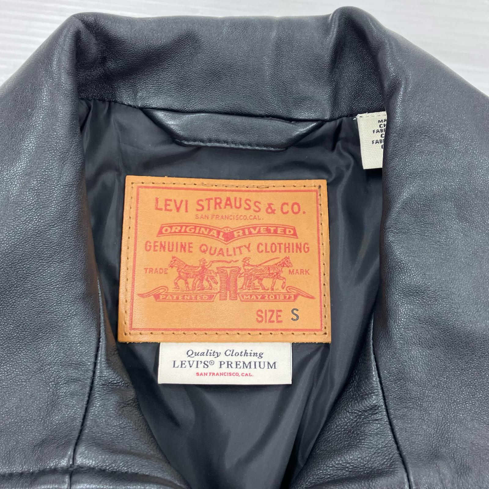 レザージャケット PREMIUM BLACK FULLZIP SPORTS LEATHER S S ブラック