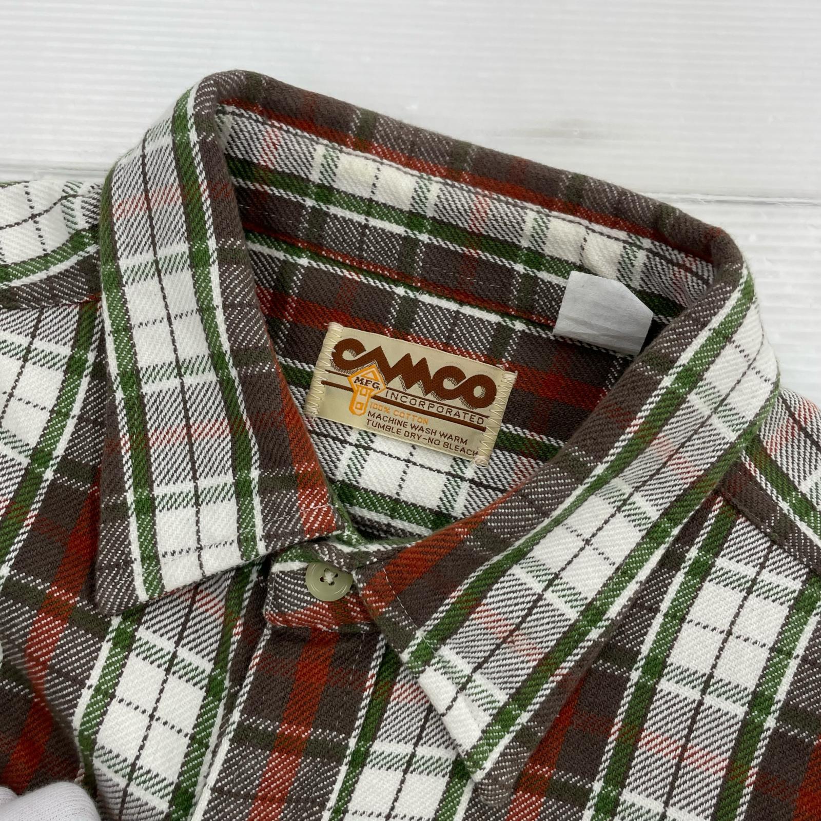 長袖シャツ CAMCO チェックネルシャツ XL ブラウン