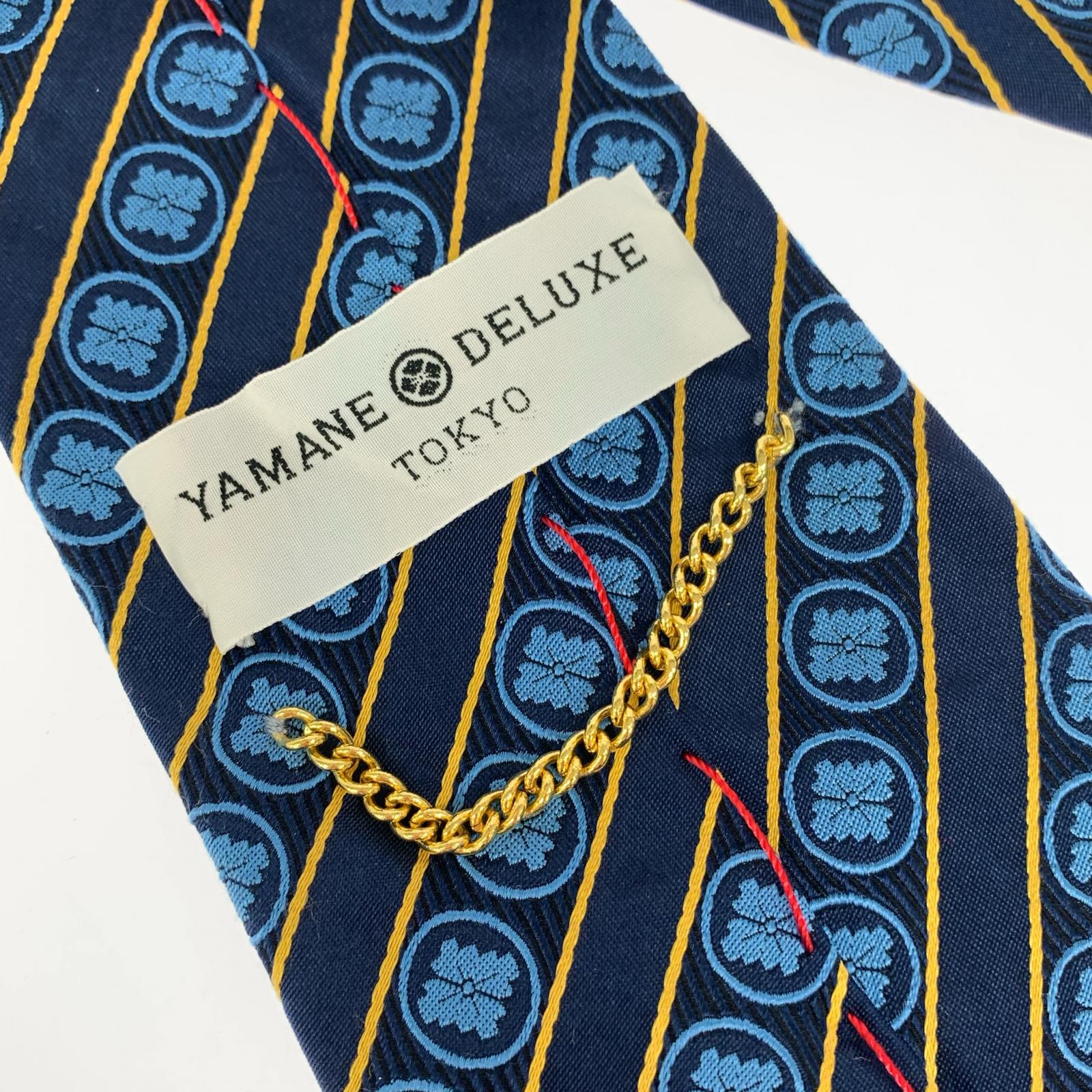 その他アクセサリー yamane deluxe ネクタイ 総柄 NVY ブルー