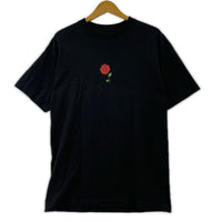 半袖Tシャツ USA製 薔薇 黒 (M) M ブラック