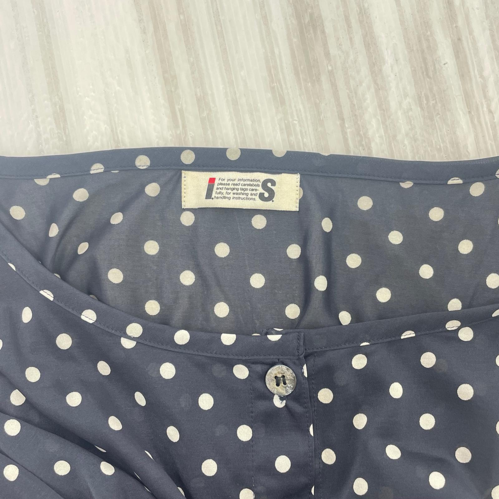 ワンピース I.S. 80s N/Sドットワンピース 9 ネイビー