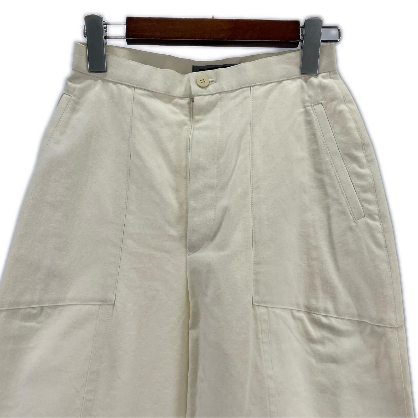 パンツ 80s 筆タグ コットンテーパードパンツ 白 9