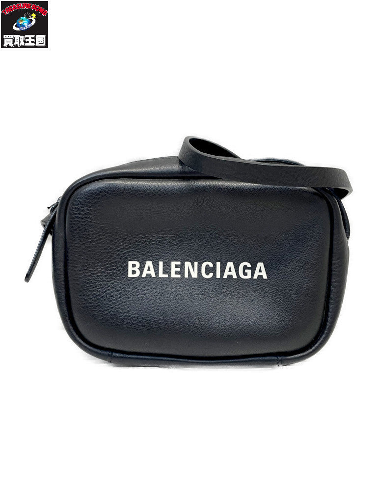BALENCIAGA エブリデイ カメラバッグXS レザーショルダーバッグ ブラック