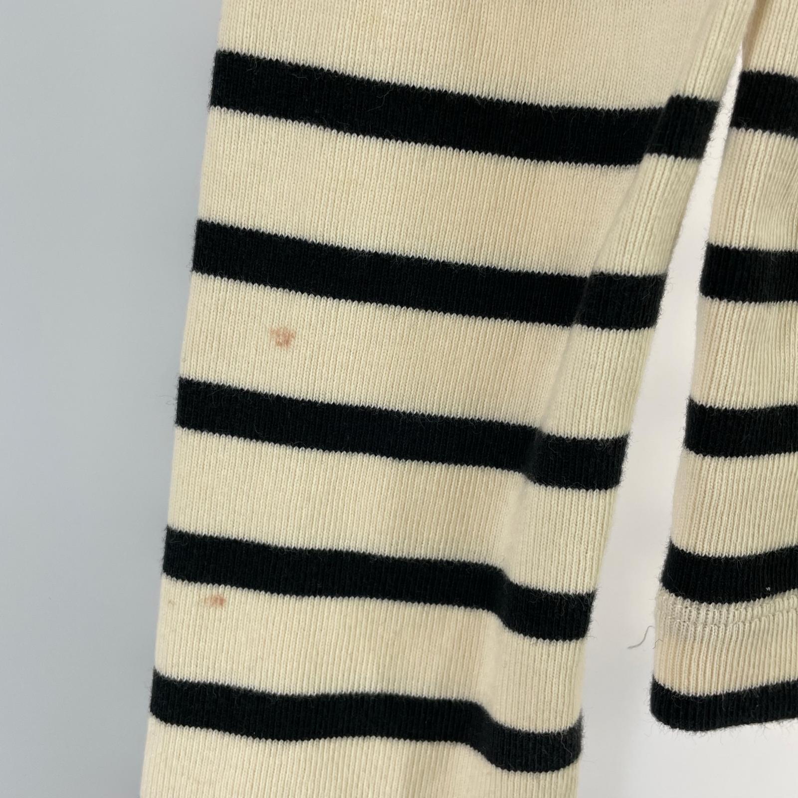 長袖Tシャツ プラスバックロゴボーダークルーネック(L) L ベージュ